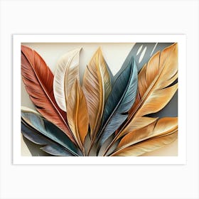 Modern 3d Feather 3 Art Print