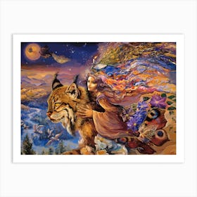 Fantasy Wonderland Painting Low Poly Art Art Print