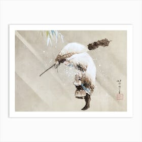  Fisherman In The Snow, Katsushika Hokusai Art Print