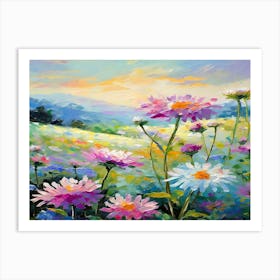 Daisies In The Meadow Art Print