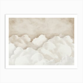 Beige Cloudy Sky Art Print