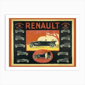 Gamme Des Automobiles Renault En 1913 Art Print