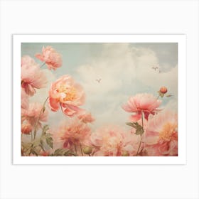 Muted Pink Peonies Art Print