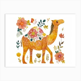 Little Floral Camel 3 Art Print