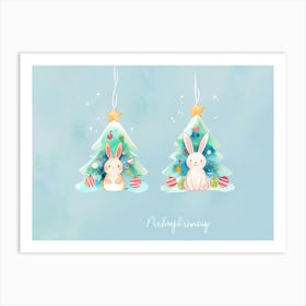 Christmas Bunny 2 Art Print