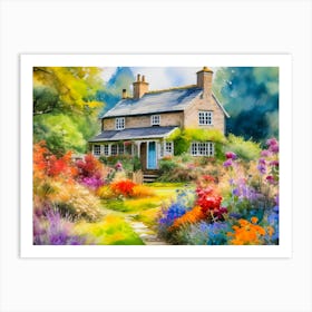 Cottage In The Garden Art Print