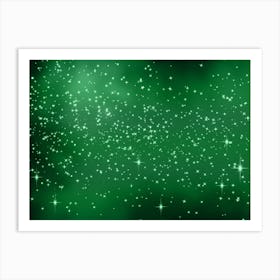 Green Light Shining Star Background Art Print