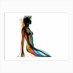 Woman In Yoga Pose 1 Art Print