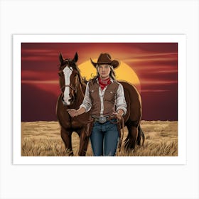 Cowgirl Art Print