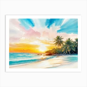 Exotic Thai Beach at Sunset Art Print