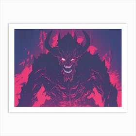 Devil | Neon Glitch Art Art Print