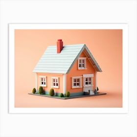 House On A Pink Background 1 Art Print