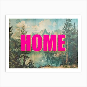 Pink And Gold Home Poster Vintage Retro Woods 3 Art Print