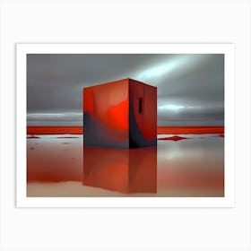 Red Cube Art Print