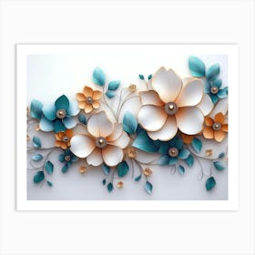 3d Illustration Flowers Art Print