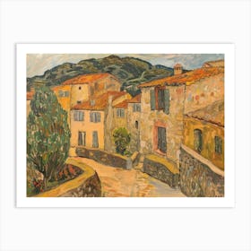 Whispers Of The Village Painting Inspired By Paul Cezanne Art Print