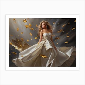 Woman In A White Dress 1 Art Print