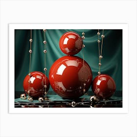 New Year Decoration With Red Balls Art Print