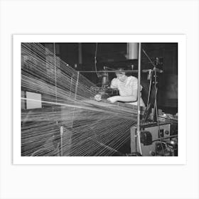 Operator Repairing Break In Thread In Warp Winding,Laurel Cotton Mills, Laurel, Mississippi By Russell Lee Art Print