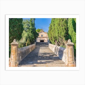 Pollensa Stairs Leading To A Church Art Print