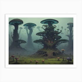 Alien Mushroom World 4 Art Print