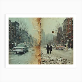 Temporal Resonances: A Conceptual Art Collection. Nyc Street Scene Art Print