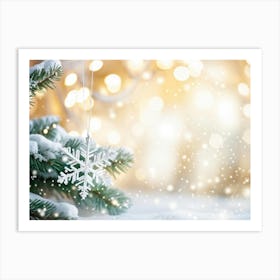 Abstract Decoration Of A Snowflake Structure Dominated By A Sparkling Excessively Blinding Whitenes (6) Art Print