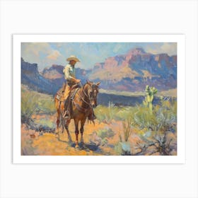 Cowboy In Sonoran Desert Arizona 3 Art Print
