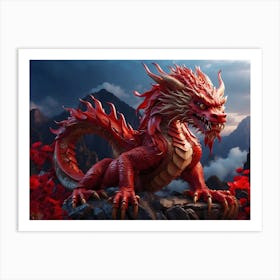 Chinese Red Dragon 7 Art Print