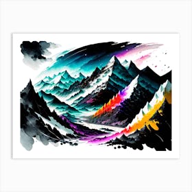 Abstract Mountain Painting 1 Art Print