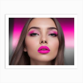 Young Woman With Pink Lipstick Art Print