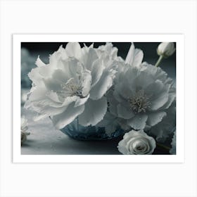 White Peonies Art Print