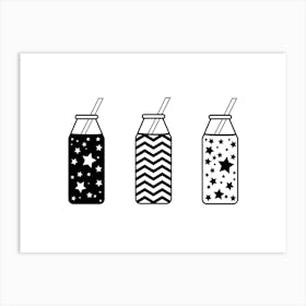 Milk Bottles Art Print