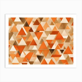 Overlapping Triangles In Warm, Earthy Tones Create A Dynamic And Abstract Geometric Pattern Art Print