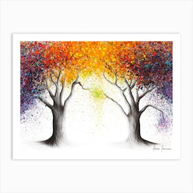 Paralleled Prism Trees Art Print