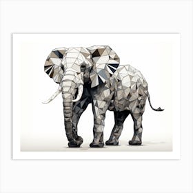 Geometric Elephant 2 Art Print