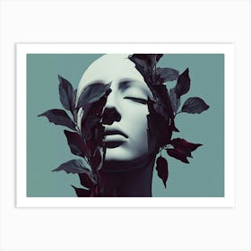 Woman With Leaves On Her Head 1 Art Print