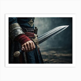 Man Holding A Sword Art Print