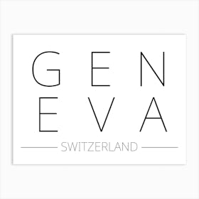 Geneva Switzerland Typography City Country Word Art Print