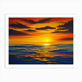 Sunset Over The Ocean 6 Art Print