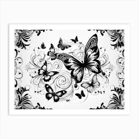 Black And White Butterflies 17 Art Print