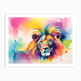 Colorful Lion 8 Art Print