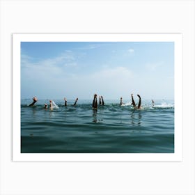 Friends Swimming In Sea Art Print