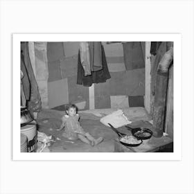 Interior Of Tent Of White Migrant Family Near Edinburg, Texas, Bed Is On The Floor, Tent Was Made Of Patched Cotto Art Print