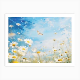 Daisies In The Meadow 1 Art Print