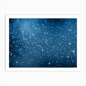 Dark Blue 2 Shining Star Background Art Print