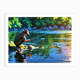 Fishing In The River 2 Art Print