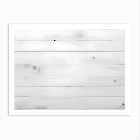 White Wooden Planks Background Texture Art Print