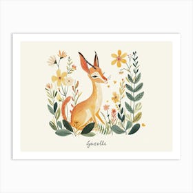 Little Floral Gazelle 1 Poster Art Print