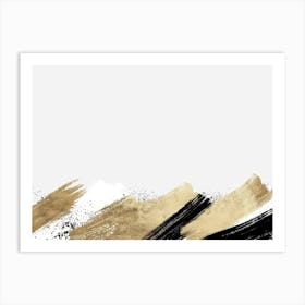 Gold Brush Strokes Canvas Print 2 Art Print